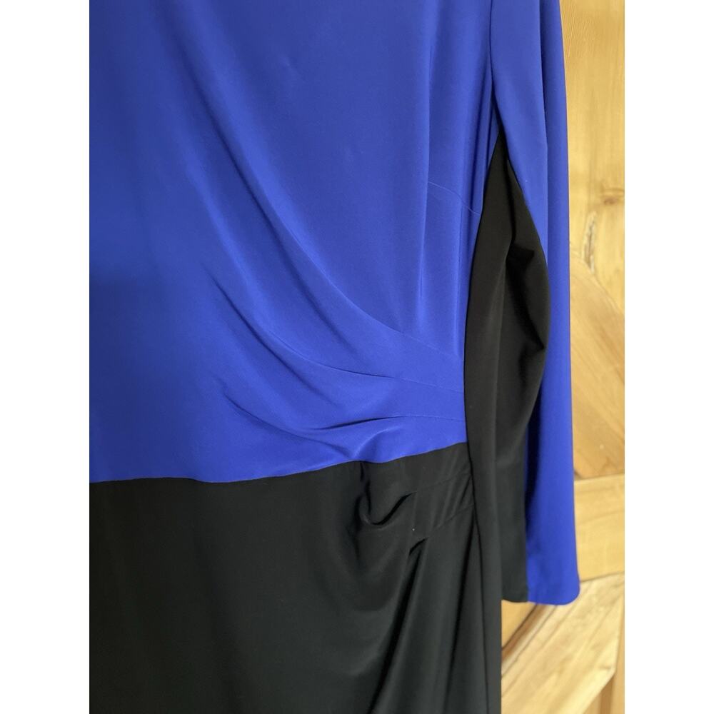 Lauren Ralph Lauren 2-Tone Blue Black Colorblock Dress Size 10, Career, Event - Picture 4 of 5